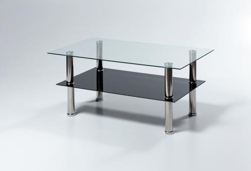 quadratischer Couchtisch aus Glas